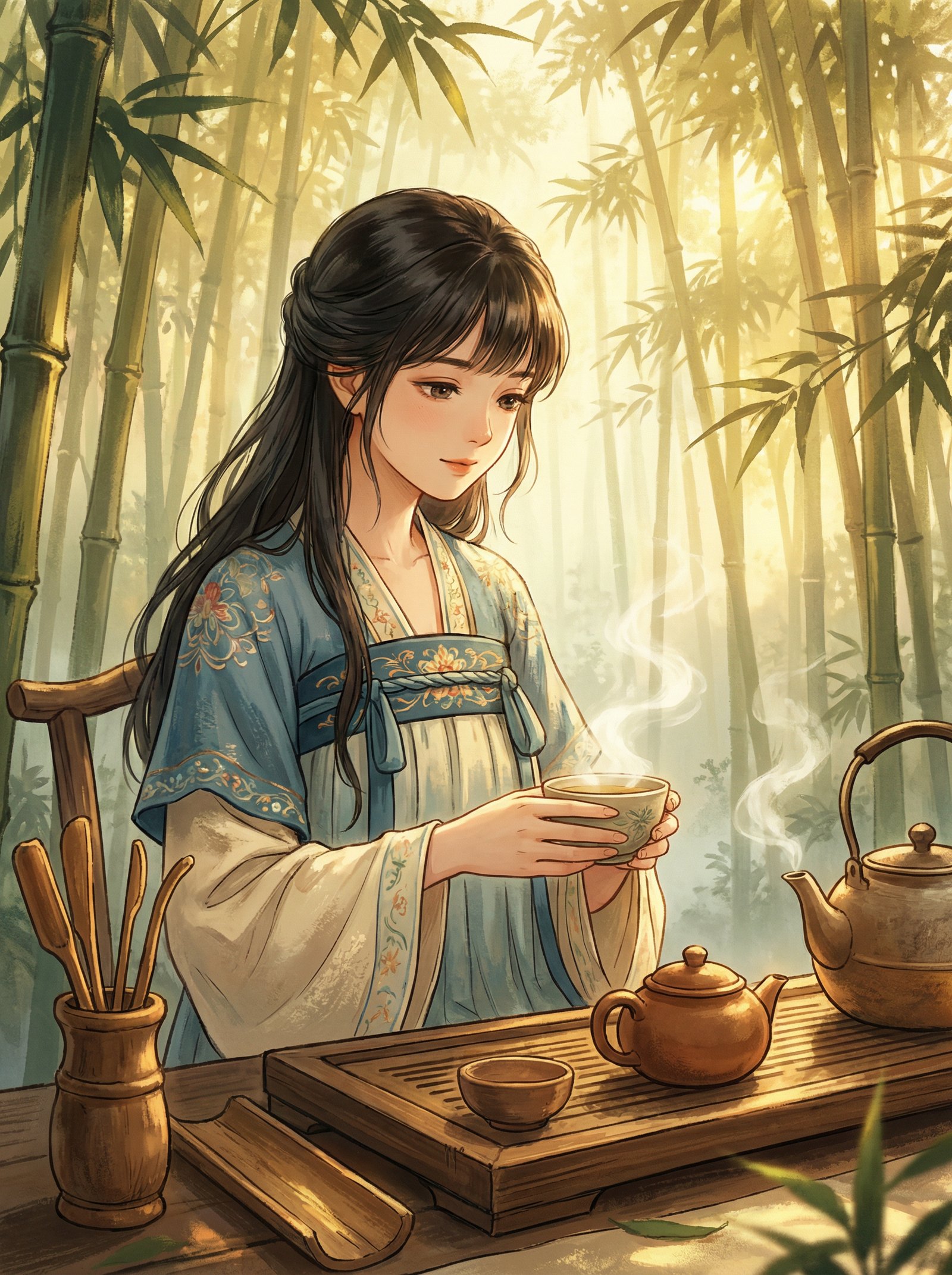 探花动漫-竹林品茗